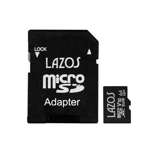 2枚以上がお買い得 LAZOS マイクロSDカード SDXC 64GB 高耐久 class10 U3...