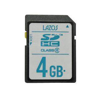 2枚以上がお買い得 LAZOS SDカード SDHC 4GB クラス6 UHS-1 L-B4SDH6｜innovate