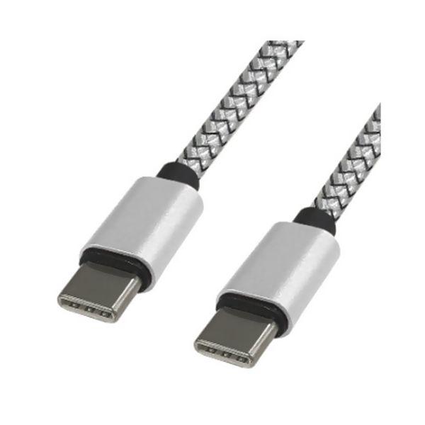 USBケーブル 充電ケーブル 2m タイプC / C 急速充電 5A PD QC3.0 シルバー