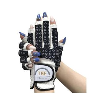 レディース ゴルフグローブ 18〜19cm ネイルが見える指先カット 飛衛門 T-LG-BM ネコポス