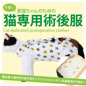 猫 キャット 術後 術後服 術後着 術後ウェア 服 傷口 傷 舐めない 皮膚 保護 避妊 去勢 おむつ 男用 女用 夏用 ストレスなし 取扱説明書付｜イノベーションファクトリー247