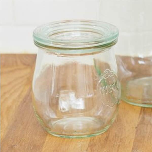 WECK TULIP SHAPE ガラスキャニスター ウェック 200ml （WE-762） フタ ...