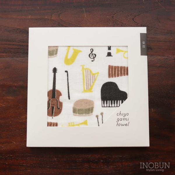 フェイスタオル 千代紙タオル chiyogami towel フェイスタオル 楽器 手土産 ご挨拶 ...