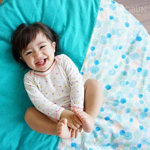 【京都】洛中高岡屋 せんべい座布団 撥水ヌード＋カバー しゃぼん×藍玉 BL