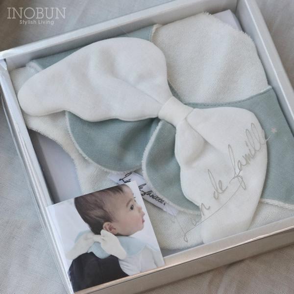 Lien de famille リヤンドファミーユ ベビー もこもこ天使スタイ ブルー ベビーギフト...