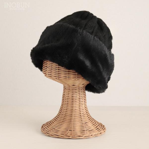 帽子 【在庫限り終了】ファートーク風スフレワッチ ブラック ニット帽 ニットキャップ ビーニー ファ...