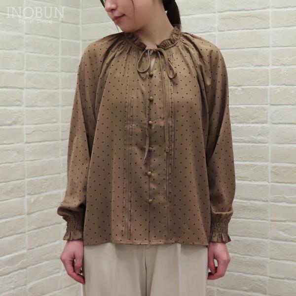 sosotto DOTフリルブラウス ベージュ セール