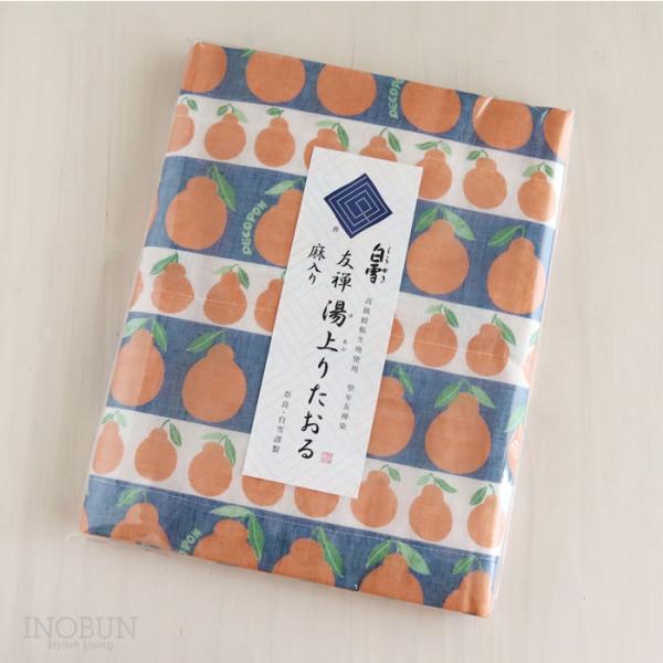 白雪 湯上りタオル 友禅染 デコポン バスタオル