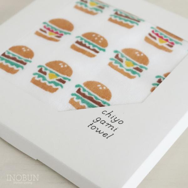フェイスタオル 千代紙タオル chiyogami towel フェイスタオル ハンバーガー 手土産 ...