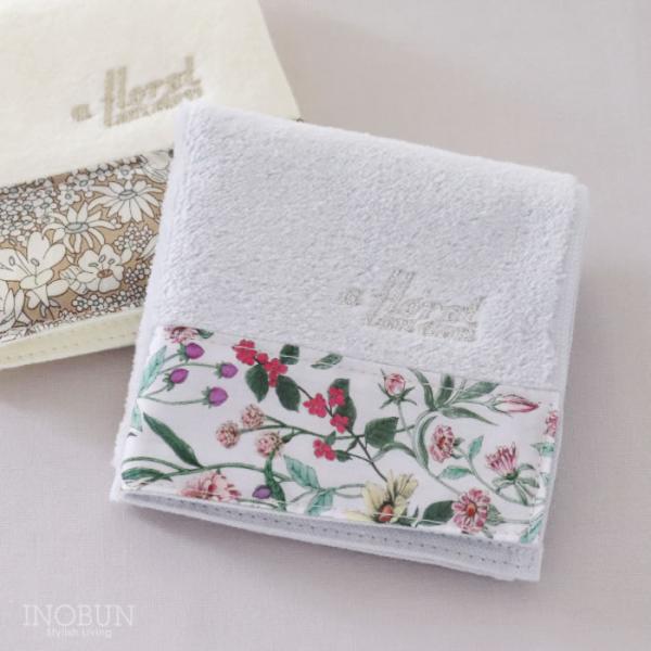 ハンドタオル リバティ シャーリングハンドタオル メグミ アイボリー フローレットロンドン ハンカチ