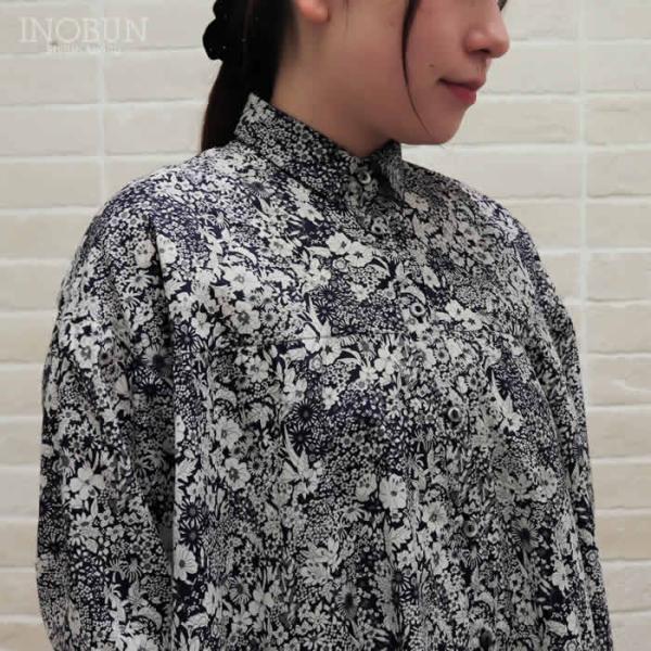 Coupole LIBERTY切替ギャザーブラウス Patrick Gordon ネイビー系