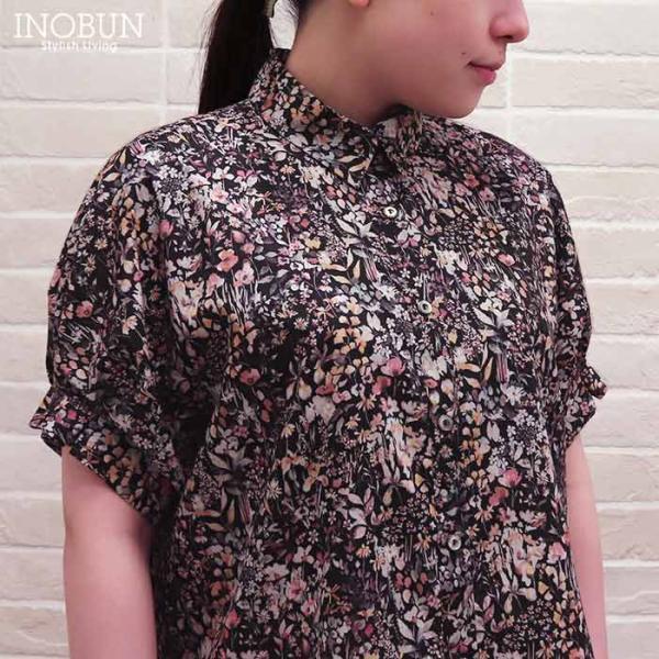 Coupole LIBERTY レギュラーカラーブラウス 半袖 FELDA-BLK リバティ セール