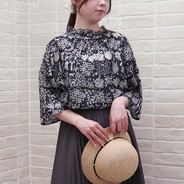 sosotto LIBERTY シルフローン2WAYシャーリングブラウス 6分袖 Yoshie
