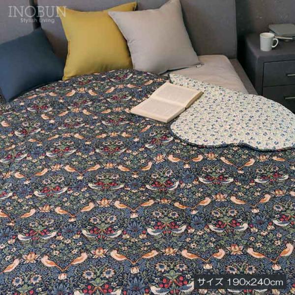 マルチカバー 限定価格 キルト マルチカバー ストロベリーシーフ 190 × 240cm ネイビー ...