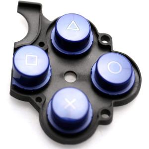 PSP-2000 PSP-3000 共通 修理 交換 互換 部品 パーツ ○△□× ボタン ラバー オリジナルウエス付き (青 ブルー)