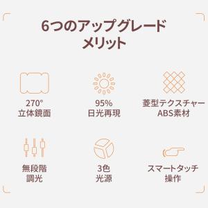 女優ミラー 卓上ミラー 三面鏡 LEDライト付...の詳細画像1