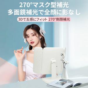 女優ミラー 卓上ミラー 三面鏡 LEDライト付...の詳細画像2