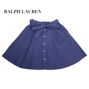 中古 ラルフローレン RALPHLAUREN 膝丈 フレアスカート リボン付き レディース サイズ9