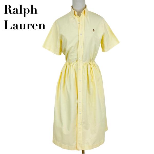 中古 ラルフローレン RalphLauren 半袖 シャツワンピース 黄 東京スタイル レディース ...