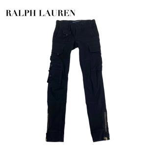 中古 ラルフローレン RALPH LAUREN カーゴパンツ 黒 レディース サイズ4