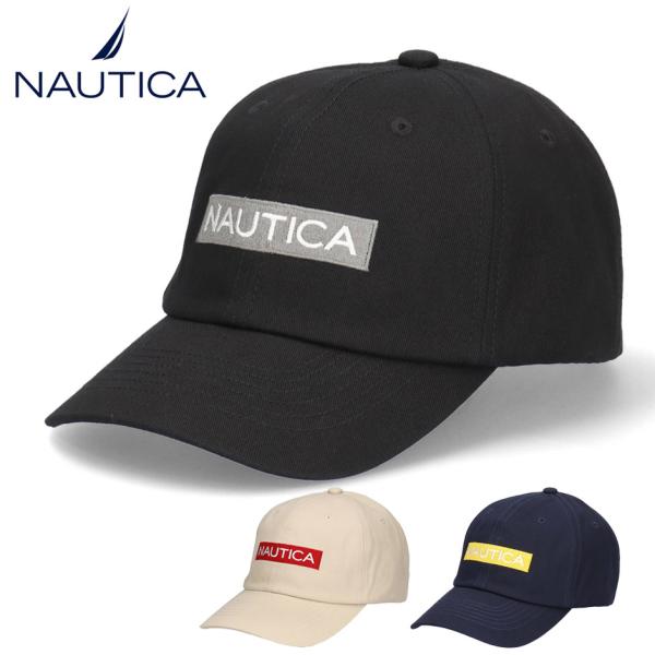 ノーティカ スクエアロゴ キャップ 帽子 NAUTICA ロゴキャップ ブランド ベージュ シンプル...