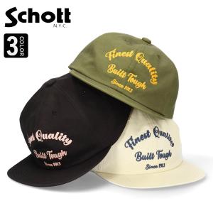 ショット Schott NYC SC061 チェーン刺繍 キャップ 帽子 サイズ調節可能 メンズ レディース ユニセックス ブランド チェーンエンブロイダリーシックスパネル｜inreason