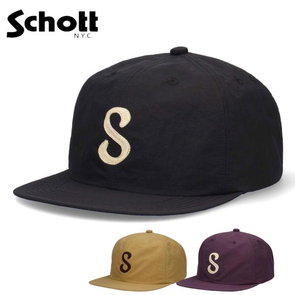 ショット Schott 撥水加工 ナイロン 6P キャップ 帽子 ナイロンキャップ 50&apos;sシンプル...