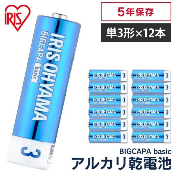 乾電池 BIGCAPA basic 単3形 12本パック LR6Bb/12P アイリスオーヤマ