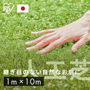 人工芝 1m×10m ロール アイリスオーヤマ 芝生 耐久性 防カビ 庭 ベランダ ガーデニング DIY ペット 子供 ふかふか IP-30110 リアル人工芝 *