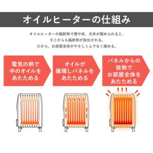 オイルヒーター 小型 3.3畳 暖房器具 ヒー...の詳細画像3