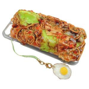 日本職人が作る  食品サンプル iPhone7ケース/アイフォンケース　焼きそば　ストラップ付き　IP-712｜insatsuhiroba
