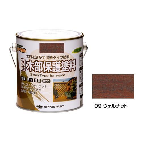 同梱・代引不可 ニッペホームペイント 水性木部保護塗料 09 ウォルナット 0.7L