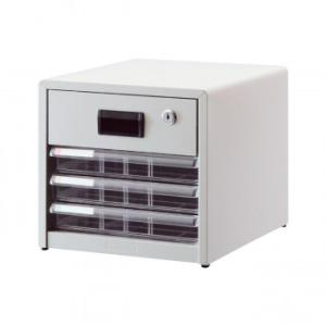 ナカバヤシ　アバンテV2レターケース　A4　浅3段×鍵付1段　ニューグレー　AL-R4ニユ-グレ-