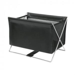 日本製 SAKI(サキ) ミニサイドワゴン合皮×メッシュ ブラック R-365