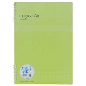 ナカバヤシ　ロジカルエアーA4Wリングノート　方眼5ミリ40枚　グリーン　NW-A403S-G