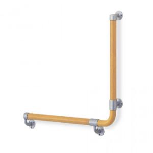 シロクマ　L形丸棒手すり（右） シルバー/Lオーク BR-517R　600×600