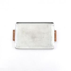 志成販売 木の持ち手のアルミトレー(S) 304974