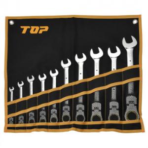 トップ工業(TOP) 首振りロックラチェットコンビ(R)セット (工具袋入) 10本 FRC-100...