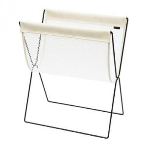 日本製 SAKI(サキ) サイドワゴン・メッシュ×合皮 Lサイズ R-345・B オフホワイト