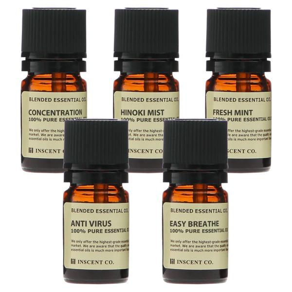 ブレンド お試し よりどり5本セット (各5ml) エッセンシャルオイル 精油 (メール便送料無料/...