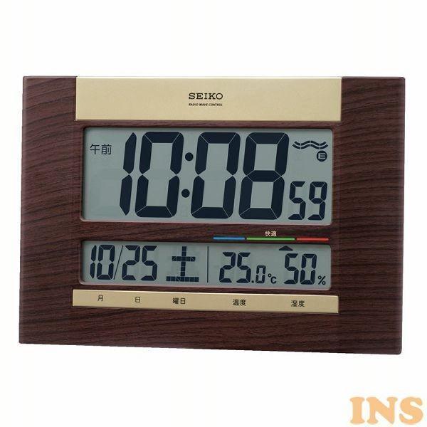 時計 セイコー SEIKO 掛け時計 電波 デジタル 温度 湿度 ブラウン SQ440B (D)(B...