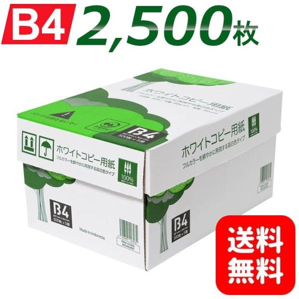 コピー用紙 B4 2500枚 (500枚×5冊) 高白色 PEFC認証 まとめ買い 大量印刷 OA用...