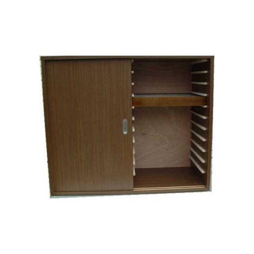 【お届け先：北海道】受注販売：中型用標本タンス【茶】（横入式）