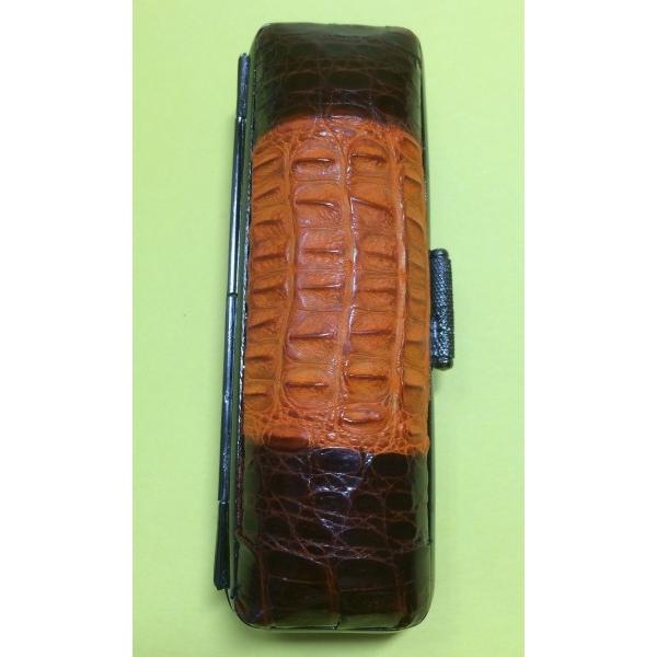 印鑑ケース ワニ革 高級皮革 こだわり 天然素材一点もの 直径16.5mm〜18mm丸×60mm丈 ...