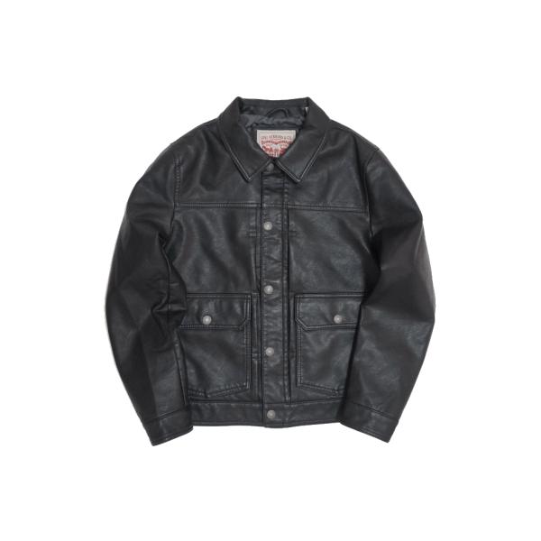 【米国モデル】 リーバイス  FAUX UTILITY LEATHER JACKET フォゥクス レ...