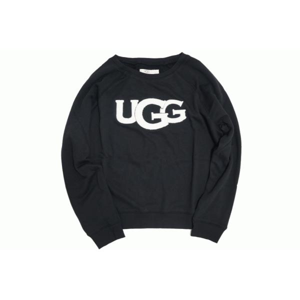 UGG FUZZY LOGO CREWNECK SWEAT SHIRT アグ ロゴ クルーネック ス...