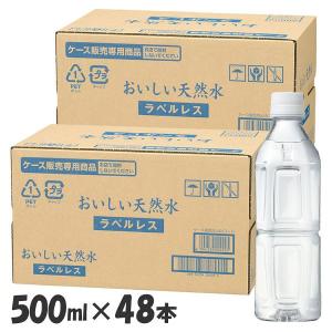 (48本)飲料水 ナチュラルミネラルウォーター 静岡県 おいしい天然水 ラベルレス 500ml   (代引不可)(D)｜inskagu-y
