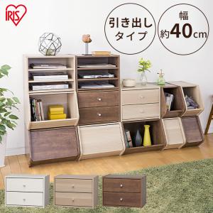 IRIS OHYAMA（アイリスオーヤマ） カラーボックス 2個セット 収納 扉