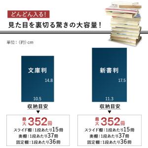 本棚 大容量 収納棚 スライド おしゃれ シン...の詳細画像3