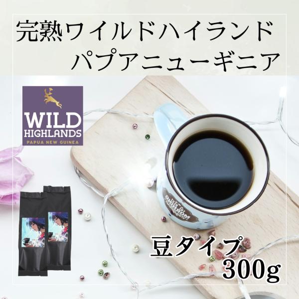 パプアニューギニア ワイルドハイランド コーヒー 豆 300g (150g x 2袋) 響き奏で 送...